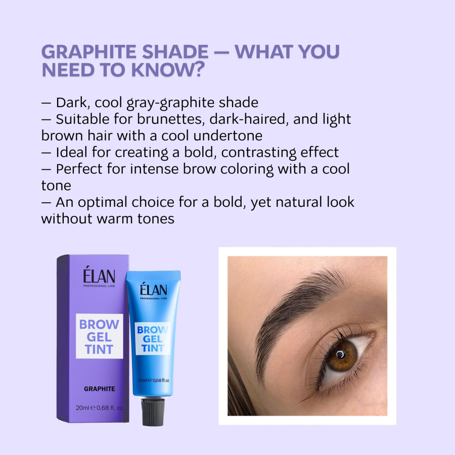 Gel-Vopsea pentru sprâncene "ÉLAN" Graphite