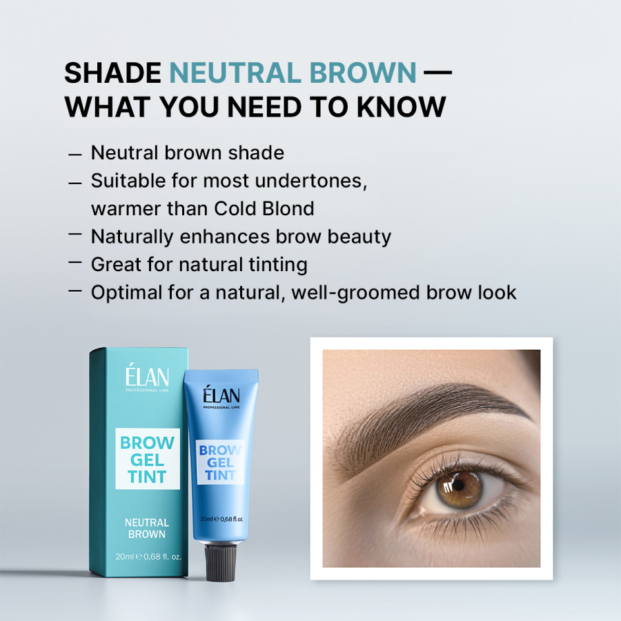 Gel-Vopsea pentru sprâncene "ÉLAN" Neutral Brown
