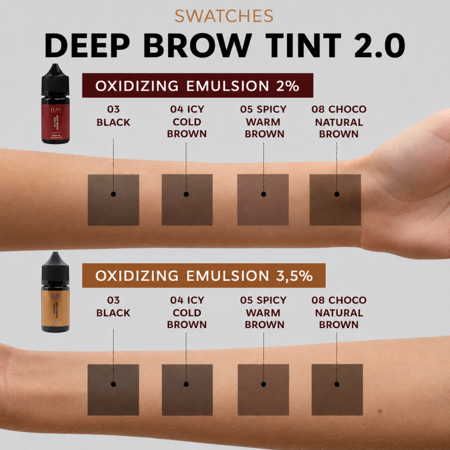 Vopsea pentru sprâncene "Deep Brow Tint 2.0" 08 CHOCO natural brown