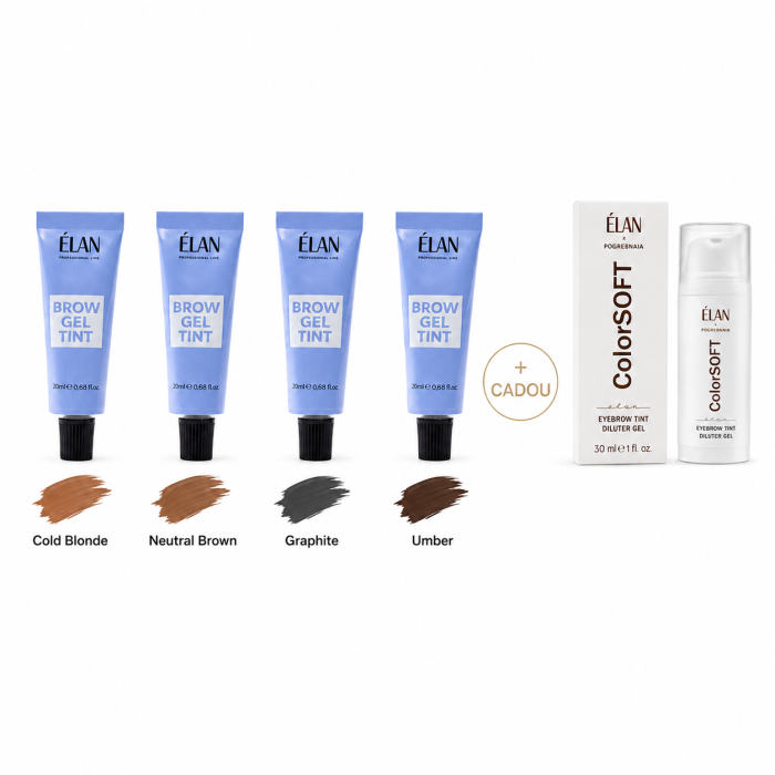 Gel-Vopsea pentru sprâncene "ÉLAN" Cold Blond, Neutral Brown, Graphite..